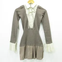 【三重本店】 中古 Darich | ダーリッチ シャツドッキングプリーツミニワンピース ニット切替えワンピース 112544015 ブラウン サイズ：Free 【112】