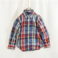 Ralph Lauren ラルフローレン 110cm キッズ 長袖シャツ チェック柄 ボタンダウン BD ポニー刺繍 ロゴ マルチカラー ワンポイント アメカジ 古着 定番 人気 トップス 羽織 レイヤード 子供服 男の子 女の子 通園通学 お出かけ 春秋冬