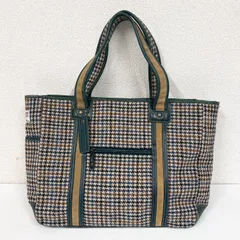 【143-a】Harris Tweed　ハリスツイード　大容量　トートバッグ　緑のサムネイル