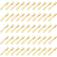 ヘアピン ゴールド バレッタ 金具 50個入り クリップベース メタルパーツ ヘアクリップ DIY 手作り ヘアアクセサリー 装飾材料 大人 プロユース 工作用品 (ゴールド - 5.5)