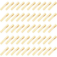 サムコス ヘアクリップ 約50個入り クリップ 土台 金具 パーツ ヘアピン DIY ハンドメイド 髪留め ヘアアクセサリー デコ素材 手芸用品 大人 業務用 (ゴールド約5.5cm)