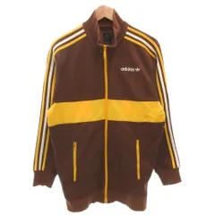 アディダスオリジナルス adidas originals 90s ヴィンテージ トラックジャケット ブルゾン ライン トレフォイル ロゴ S 茶 ブラウン /FF