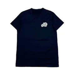MONCLER ワッペン　L ネイビー Vネック Tシャツ　4S490