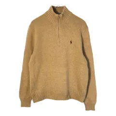 Polo by Ralph Lauren ポロ ラルフローレン ハーフジップ コットンセーター ベージュ(メンズ M)中古 古着 X3788