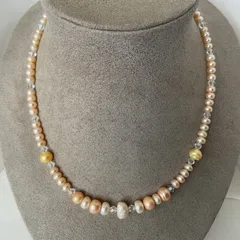 淡水本真珠★バロック★スワロスキー★パールネックレス★ハンドメイド★ファッション★デザイン★ネックレス