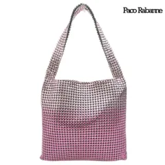 超美品 パコラバンヌ paco rabanne 23AW メタリック グラデーション ハンドバッグ ピンク×シルバー 箱,袋付き ほぼ未使用