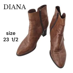 DIANA ダイアナ ショートブーツ ブラウン 太ヒール 23.5  23 １/２ レディース