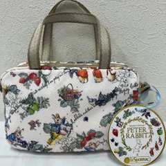 9057　良品　LeSportsac　レスポートサック　PETER RABBIT　ピーターラビット　PETER’S FRUITS GARDEN　MICRO BAG　マイクロバッグ　手付きポーチ　ポーチ　バニティ　マルチ　ミニバッグ　ナイロン　廃盤　タグ付き