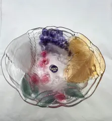 ▽未使用品　SOGA　曽我　フルーツ柄/ガラス皿　5枚セット　10543