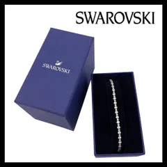 【SWAROVSKI】ブレスレット クリスタル ラインストーン シルバーカラー バングル スワロフスキー (SER-6967①)
