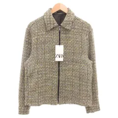 ザラ ZARA タグ付き テクスチャー ジップアップ オーバーシャツ TEXTURED ZIP-UP OVERSHIRT ツイードジャケット ブルゾン S マルチカラー 6861/016/500 /GV