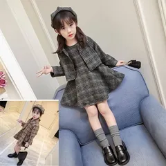 スカート ジャンパー フォーマル コート 七五三 子供スーツ 3点セット ベレー帽 アウター 長袖スーツ ボレロ チェック柄 女の子 ワンピース 厚手 あったか 入学式 普段着用 記念