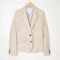 grove グローブ 金ボタン テーラードジャケット レディース M ベージュ ストライプ裏地 ワールド オフィスカジュアル セレモニー 入学式 卒業式 76848001 _