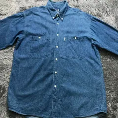 L（実XL） ユニセックス # GAP オーバーサイズ デニム シャツ