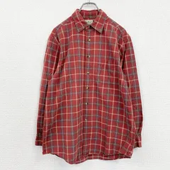 古着 used　L.L.Bean　エルエルビーン　長袖シャツ　チェック柄　赤　レッド　Mサイズ【値引き交渉OK！】
