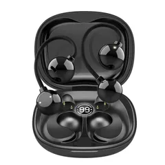 Type-C充電 軽量 長時間再生 自動ペアリング 高感度タッチ操作 音漏れ抑制 ノイズキャンセリング ブルートゥース イヤホン 防水防汗 イヤホン 耳を塞がない LEDディスプレイ 片耳/両耳 Hi-Fi音質 最先端Bluetooth5.4】オープンイヤー 