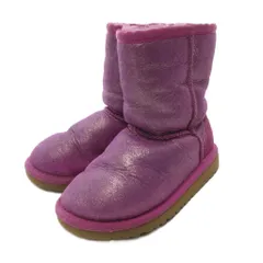 アグ オーストラリア UGG australia ムートンブーツ シューズ 裏地ボア ロゴ 17cm 紫 パープル /AE