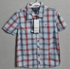 キッズ) 新品) 110) Tommy Hilfiger チェック 半袖 シャツ