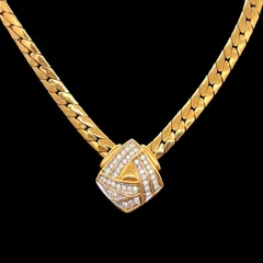 美品★ LANVIN ランバン ネックレス ヴィンテージ ラインストーン 喜平 大ぶり ゴージャスのサムネイル