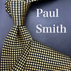 【美品】Paul Smith ネクタイ ドット柄 ブラック イエロー ゴールド