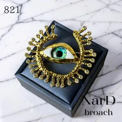 ミステリアスなアイブローチ　目 アイ モチーフ 個性的 お守り アート ユニーク ゴールド ヴィンテージ調 アンティーク調 モード芸術 ドレスアップ 大人 お洒落 プレゼント ギフト キラキラ カジュアル 新品未使用