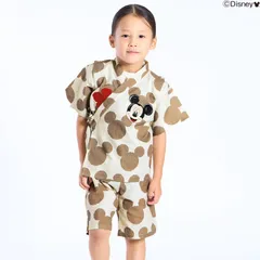子供服 甚平 ディズニー 男の子 女の子 キッズ ミッキー 浴衣 140cm 130cm 120cm 110cm 100cm キャラクター 綿100% おしゃれ 和服  エフオーキッズ ベビー かわいい 子ども 子供用甚平 幼児 夏祭り 保育園 幼稚園 小学生