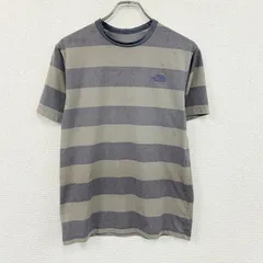 古着 used　THE NORTH FACE　ザ・ノースフェイス　半袖プリントTシャツ　ボーダー　青　ブルー　グレー　Lサイズ【値引き交渉OK！】