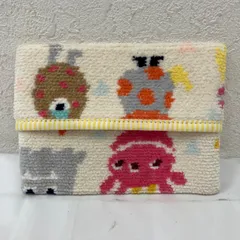 9974　良品　FEILER　フェイラー　ティッシュポーチ　 ティッシュケース　LOVERARY　ラブラリー　 リトルモンスター　アイボリー系　 シュニール織り　レディース