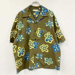 古着 used　UNIQLO　ユニクロ　MARNI　マルニ　オーバーサイズオープンカラーシャツ　半袖シャツ　花柄　マルチカラー　カーキ　XLサイズ【値引き交渉OK！】