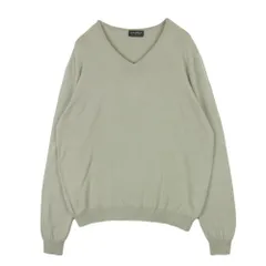 JOHN SMEDLEY ジョンスメドレー メリノウール 24G Vネック ニット セーター グレイッシュベージュ系 L【中古】