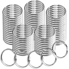 二重リング 60個 キーホルダーリング KEYAN 二重カン キーリング リング金具 アクセサリーパーツ 接続金具 手芸 キーホルダーやチェーンの連結に使用