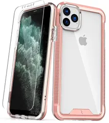 Zizo iPhone 11 Pro Max 2019 6.5インチ ケース カバー 耐衝撃 衝撃吸収 米軍MIL規格 強化ガラス保護フィルム付属 ハイブリッド TPU (ローズ・ゴールド / クリアー,  iPhone 11 Pro Max)