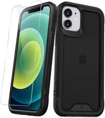 Zizo iPhone 12 mini 5.4インチ ケース カバー 耐衝撃 衝撃吸収 米軍MIL規格 強化ガラス保護フィルム付属 ハイブリッド ポリカーボネイト x TPU ION (ブラック / スモーク,  iPhone 12 mini)