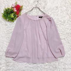 新品】any SiS メタルバー ブラウス ボウタイ 洗える 長袖 ピンク M 