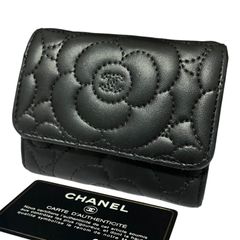 希少❤️極美品❤️正規品❤️CHANEL❤️カメリア❤️三つ折り財布 