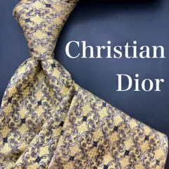 【美品】Christian Dior ネクタイ 総柄 イエロー グレー 華やか