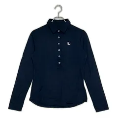 中古 レディース キャロウェイ Callaway 長袖ポロシャツ M 紺 ネイビー シンプル