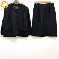 Leilian レリアン シルク混 ノーカラージャケット スカート
