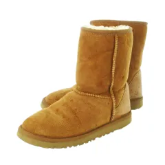 アグ オーストラリア UGG australia CLASSIC SHORT ムートンブーツ ミドル丈 ボア ステッチ ロゴ 6 23.0cm 茶 ブラウン 5825 /CK5 ■GY12