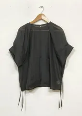 salon サロン シアー リボン ブラウス 半袖 sizeF/黒 ■◆ レディース