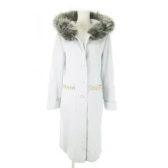 レディ Rady ロングコート フーディ ファー スタッズ M 青 ブルー /AO7 ■GY99