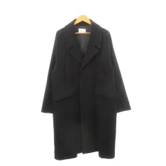 モンキータイム MONKEY TIME アローズ MS MELTON OVER SIZED COAT オーバーコート チェスターコート メルトン生地 ウール S 黒 ブラック 8325-104-1177 /AH18 ■GY17