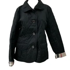 186005 BURBERRY バーバリー キルティングジャケット S ノバチェック/ブラック レディース