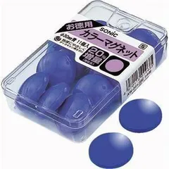 （まとめ） ソニック カラーマグネット 直径30mm 青 AW-231 1ケース（11個） 〔×15セット〕