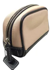 『保管品』COACH コスメ ポーチ ミニポーチ　レディース バイカラー ピンクベージュ ブラック COACH  H7-6-116
