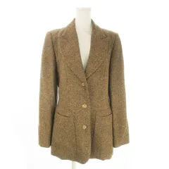 トラサルディ TRUSSARDI ツイードジャケット 上着 44 茶 ブラウン テーラードカラー ノッチドラペル 長袖 /AO1 ■GY99のサムネイル