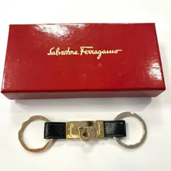 サルヴァトーレフェラガモ Salvatore Ferragamo キーホルダー ガンチーニ キーリング ブラック【鑑定済み】正規品