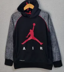 キッズ) 140) NIKE ジョーダン ブラック 起毛 フーディーTシャツ