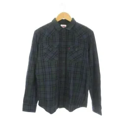 リーバイス Levi's ネルシャツ M 緑 グリーン チェック柄 長袖 ウエスタンヨーク /CK21 ■GY99のサムネイル