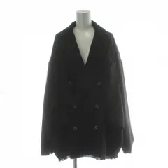 ニルウェイ Nilway ジャケット ツイード L 黒 ブラック ダブルブレスト フリンジヘム 長袖 /PP ■GY99